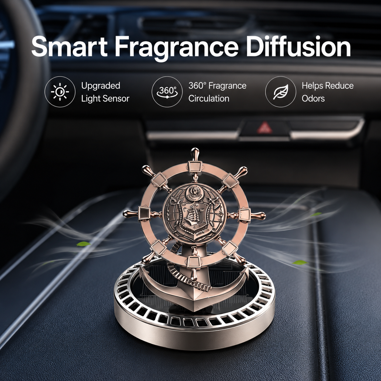 New Solar-powered Car Ornament - Perfume Fragrance Wheel incelemesi ve fiyatı