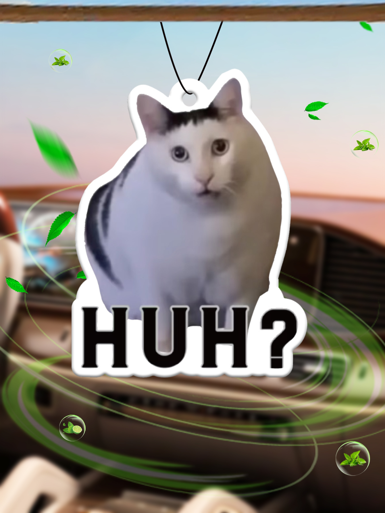 Huh? Cute White Cat Emoji Car  - Perfume Fragrance Emoji incelemesi ve fiyatı